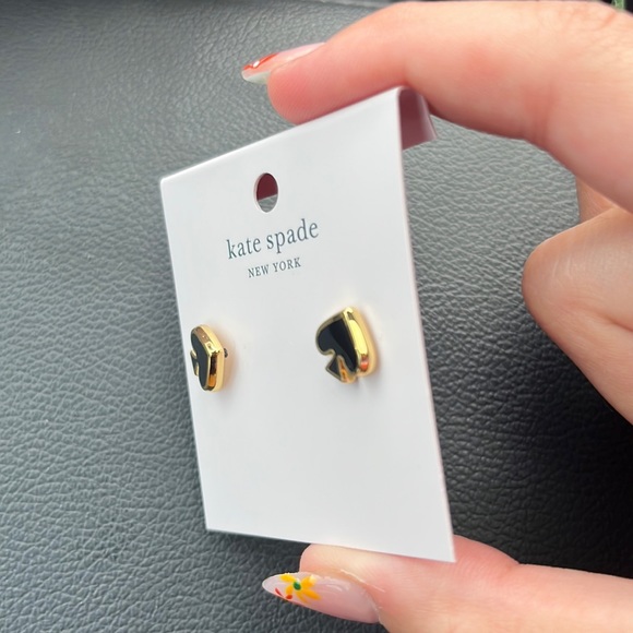 BNWT ♠️✨ Kate Spade Black Spade Earrings - Picture 5 of 7
